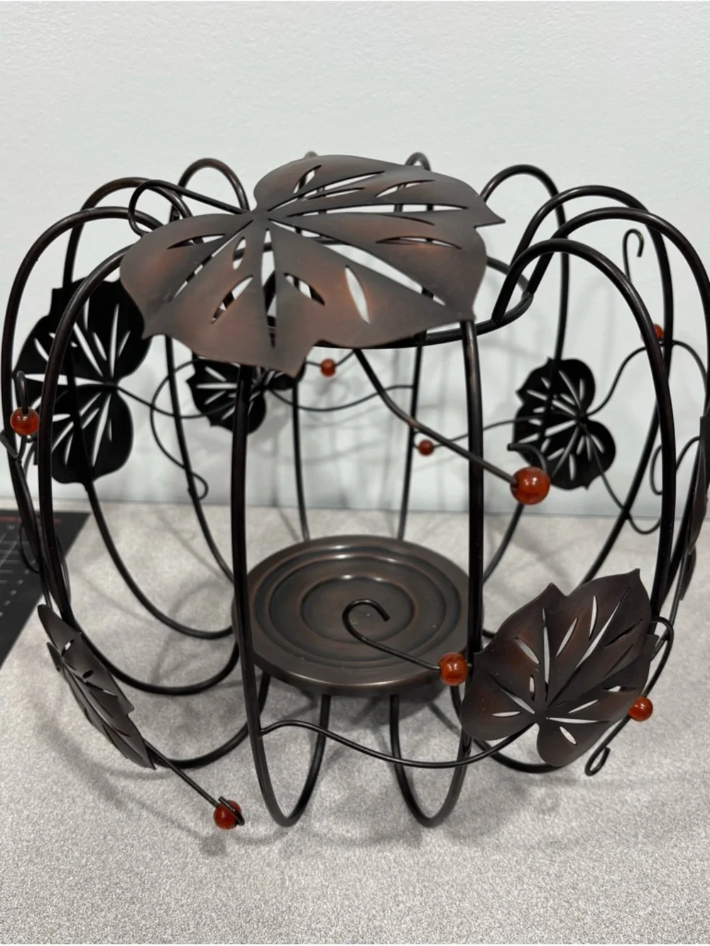 Decorative Black Metal Leaf Candle Holder by Partylite - Picture 5 of 12